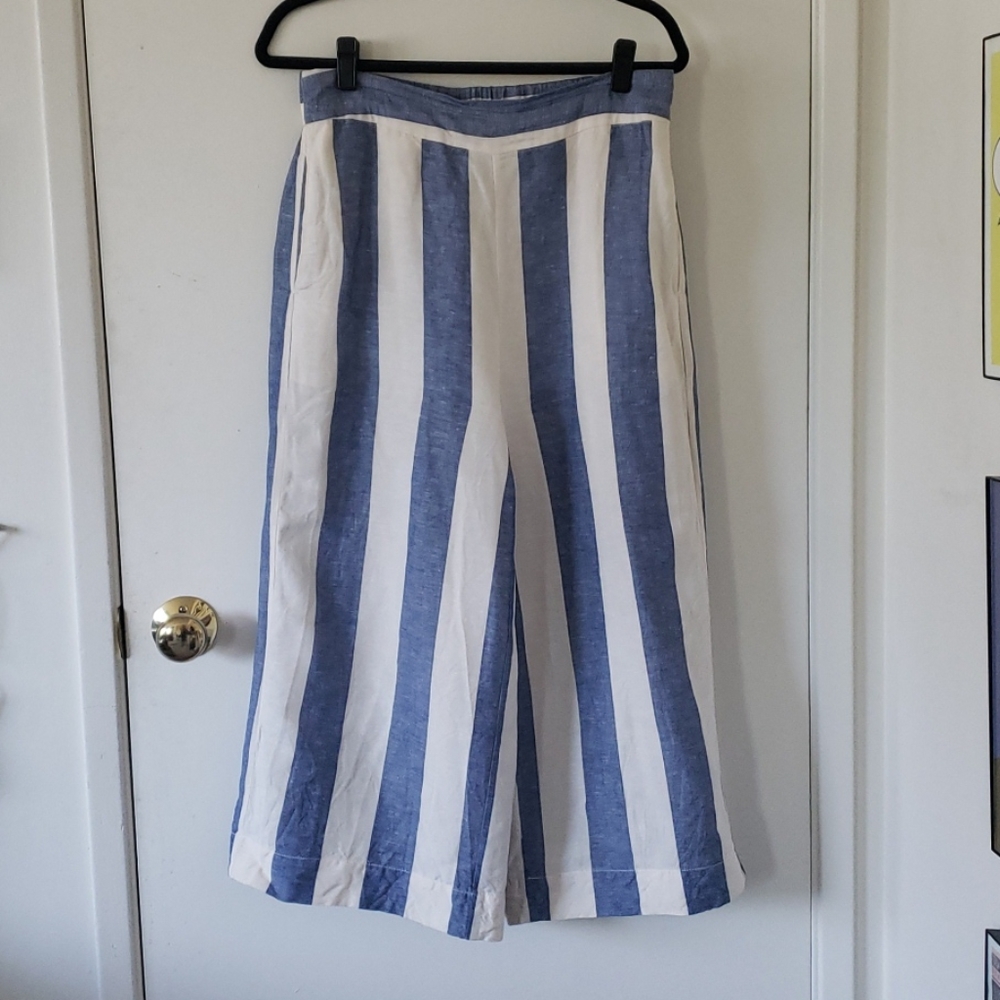 Madewell Huston Striped Pull-On Crop Pants